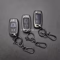 کاور ریموت پژو 405 و پارس کلید تاشو دو دکمه بدون بند دور فلزی وسط چرم