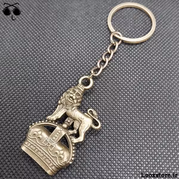 جاکلیدی مدل شیر و تاج زیبای برنزی