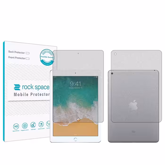 محافظ صفحه نمایش مات راک اسپیس مدل HyMTT مناسب برای تبلت اپل iPad 9.7 (2018) به همراه محافظ پشت تبلت