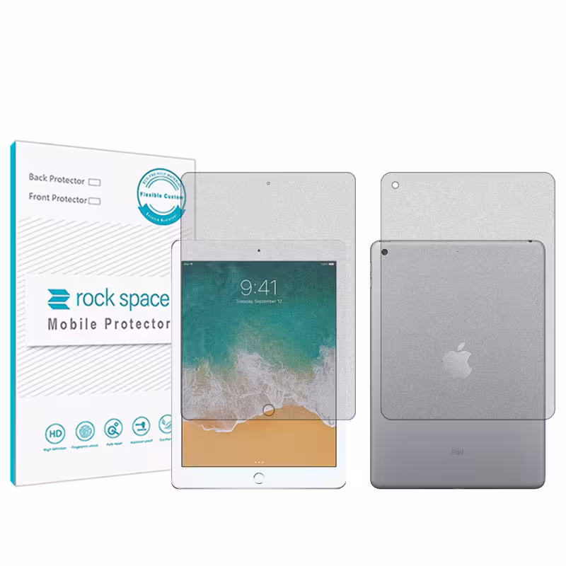 محافظ صفحه نمایش مات راک اسپیس مدل HyMTT مناسب برای تبلت اپل iPad 9.7 (2018) به همراه محافظ پشت تبلت