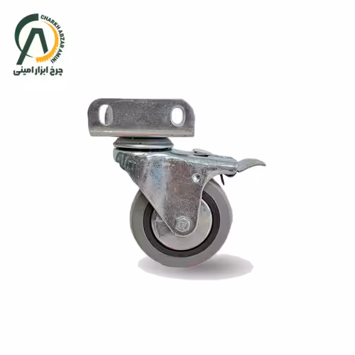 چرخ ورقی یخچالی یو گردان ترمزدار قطر 75 میلی متر