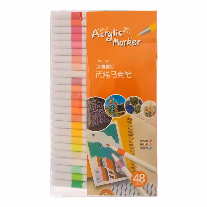 ماژیک چند منظوره مدل اکرلیک کد 1665 مجموعه 48 عددی | چاوه