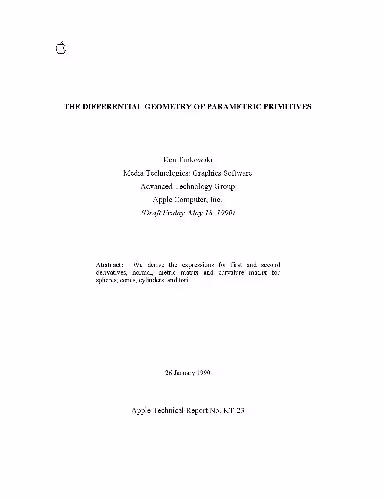 خرید و دانلود نسخه کامل کتاب The differential Geometry of parametric primitives