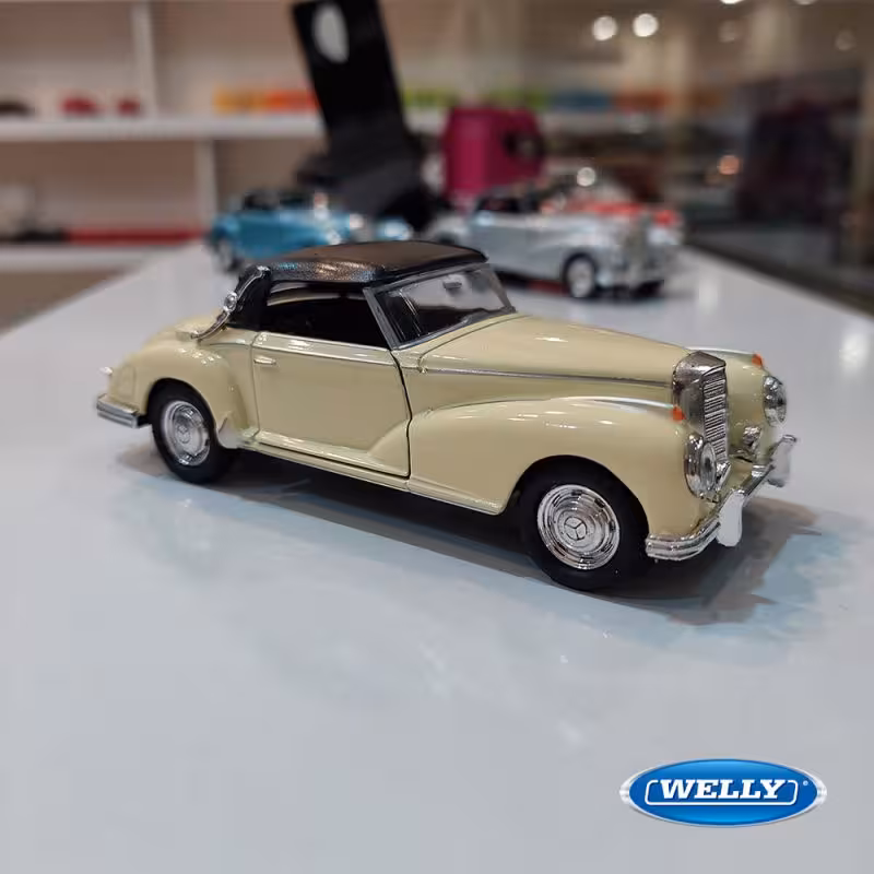 ماشین فلزی کلاسیک مرسدس بنز 300S کرم 12 سانتی کد1777