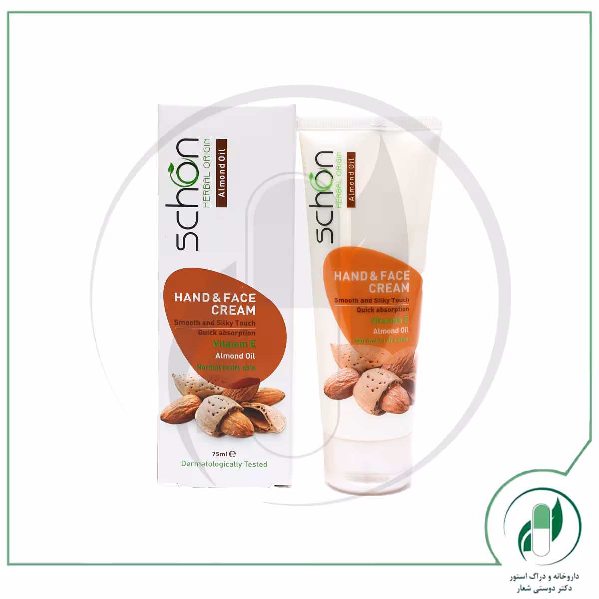 کرم دست و صورت با عصاره بادام تیوبی شون-Schon