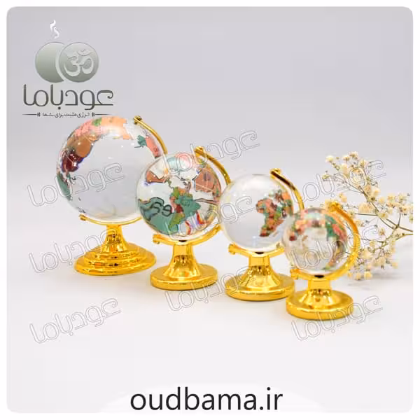 کره زمین کریستال نقشه رنگی فنگشویی CRYSTAL GLOBE