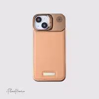 قاب چرمی فلزی اسلیکتو صحرایی مناسب iPhone 15 (7851)