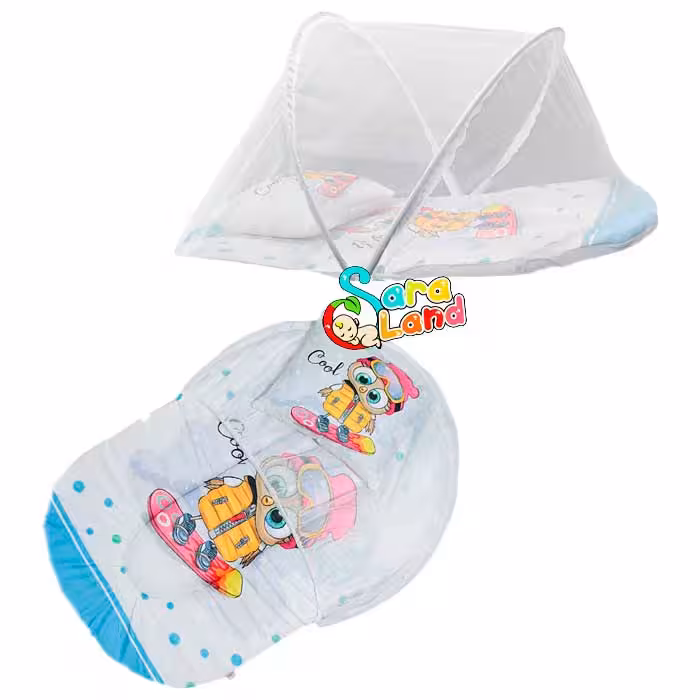 پشه بند تشک دار نوزاد طرح جغد اسکی پسرانه