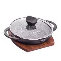 تابه ووک گریل چدن سایز 24 مدل Teyam (با درب شیشه ای)-(تهران(پیک)-شهرستان(تیپاکس))
