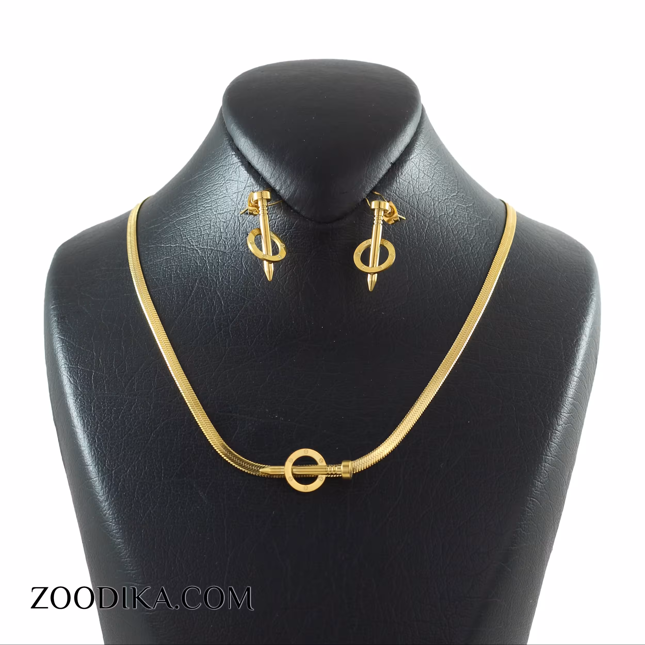 نیم ست استیل طرح میخ کارتیه رنگ ثابت ضد حساسیت AAA-71