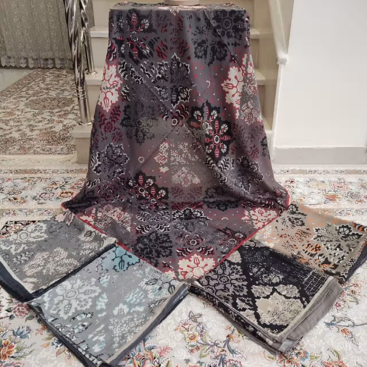 روسری زنانه 7 جنس نخی قواره 140