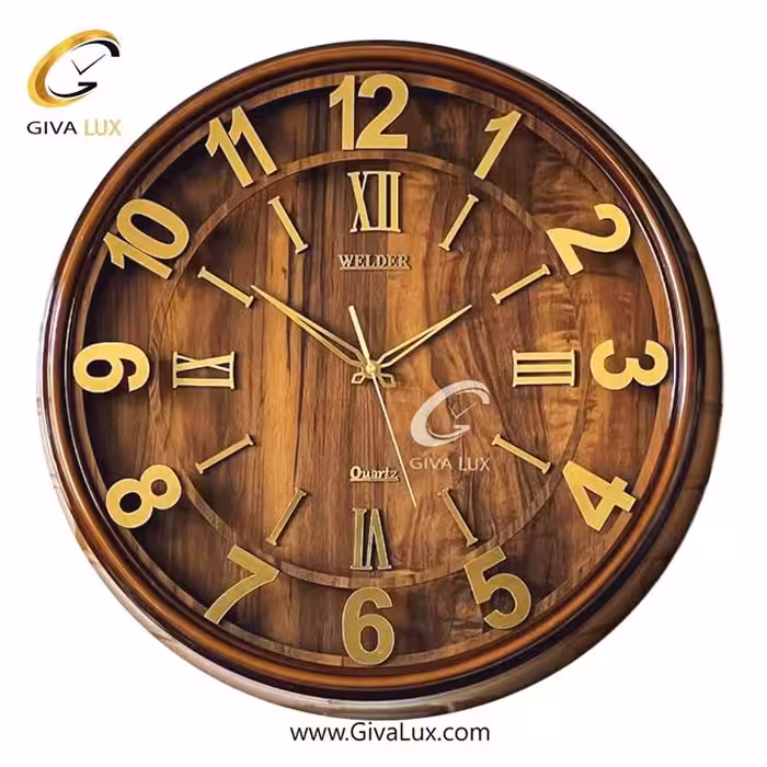 ساعت دیواری اورجینال ولدر PVC قهوه ای| کد رفرنس 636