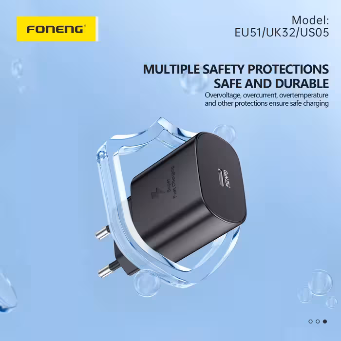 شارژر دیواری 25 وات فوننگ مدل A55 SUPERFAST EU به همراه کابل تبدیل USB-C