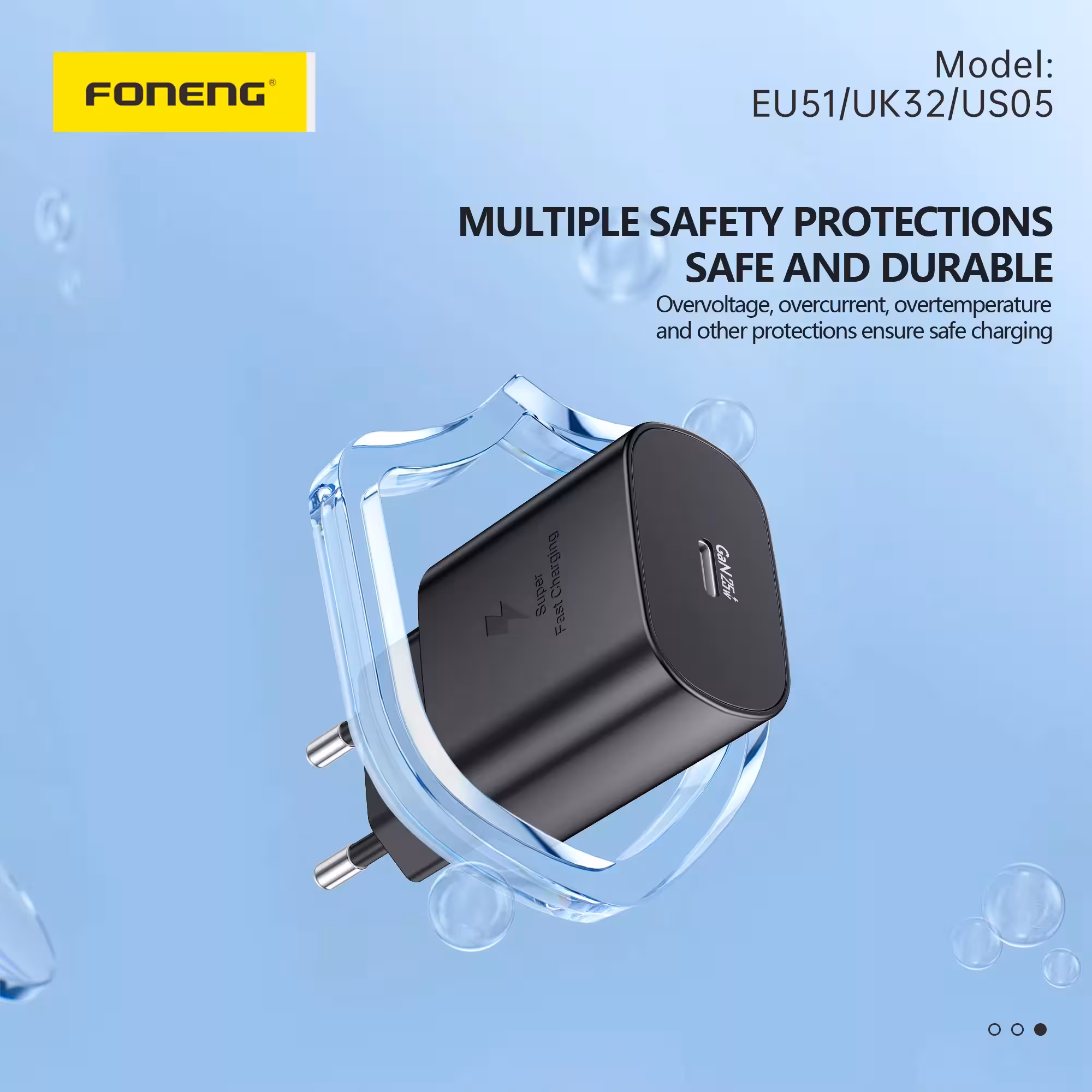 شارژر دیواری 25 وات فوننگ مدل A55 SUPERFAST EU به همراه کابل تبدیل USB-C