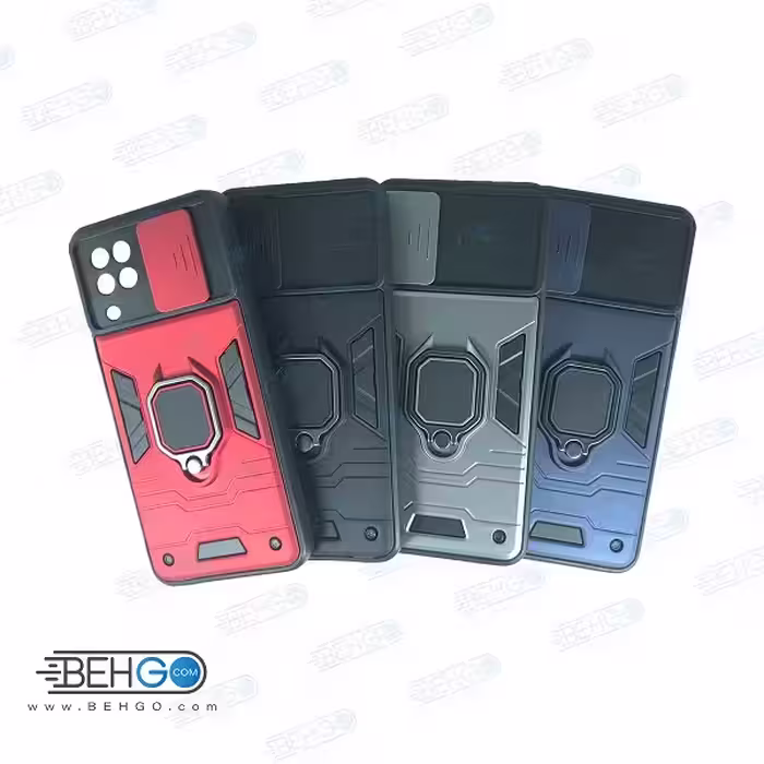 قاب گوشی سامسونگ A22 4G/M32 کاور ضد ضربه بتمن ارمور با محافظ لنز دوربین A22 4G/M32