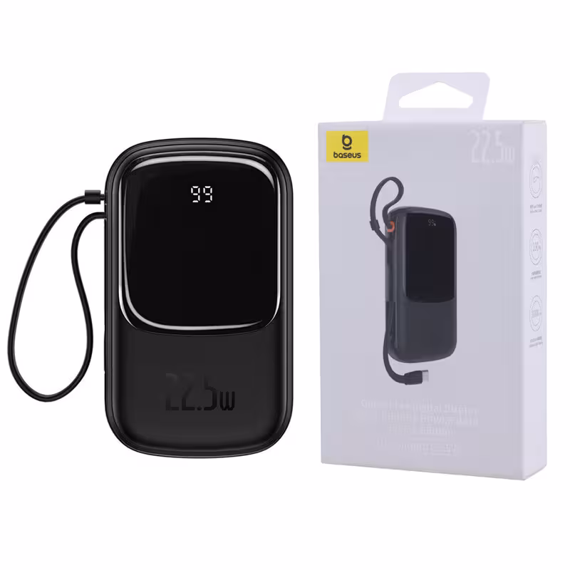 پاور بانک فست شارژ باسئوس Qpow Pro P10067100112 22.5W ظرفیت 10000 میلی آمپر ساعت