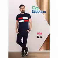 ست تیشرت و شلوار مردانه برند گرشا جنس نخ پنبه  در چهار سایز مختلف کد 1242