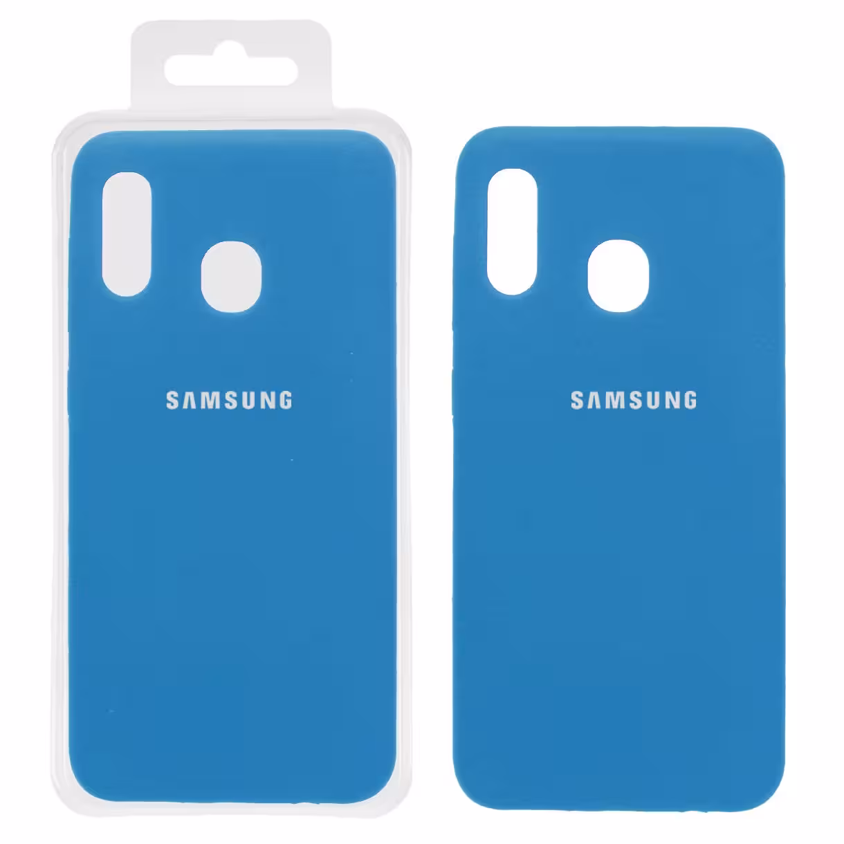 قاب-گارد موبایل سیلیکونی پاک کنی اورجینال درجه یک Samsung A20- A30 - آبی (پک دار)