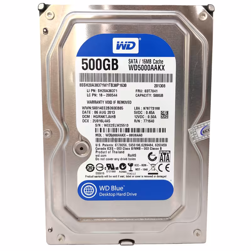 هارد دیسک اینترنال وسترن دیجیتال مدل WD BLUE WD5000AAKX ظرفیت 500 گیگابایت | کالا مکس