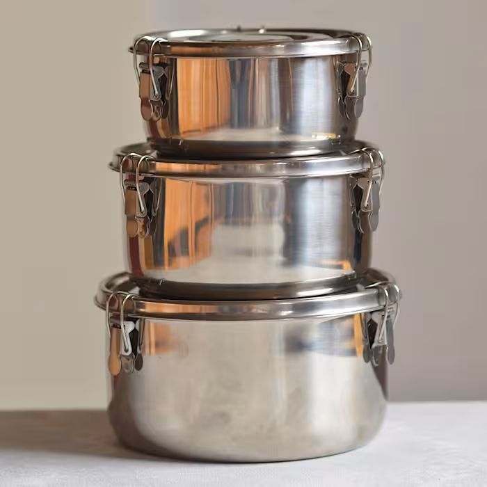 ظرف غذا سه تیکه استیل یونیک