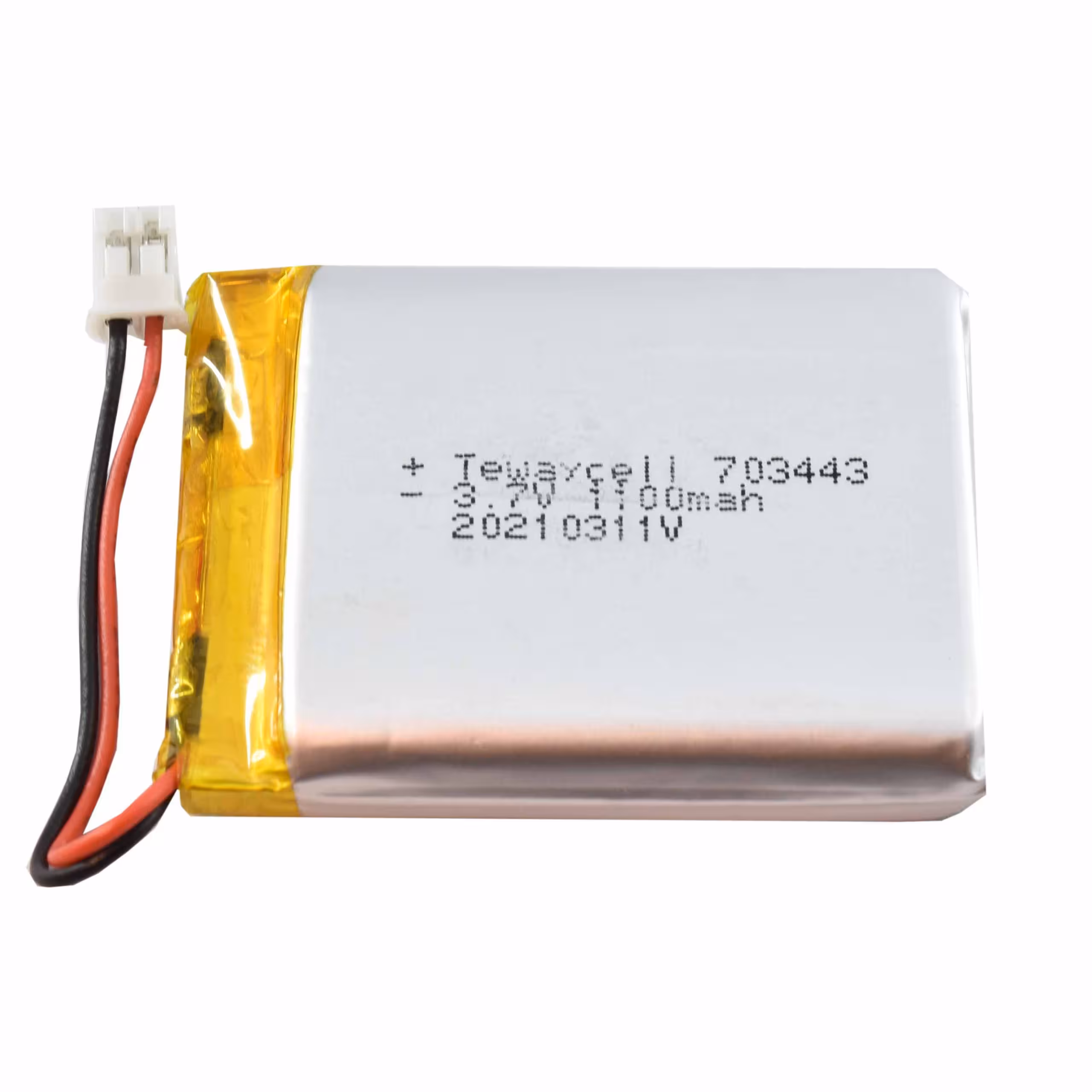 باتری لیتیوم پلیمر 3.7v ظرفیت 1100mAh کد 703443