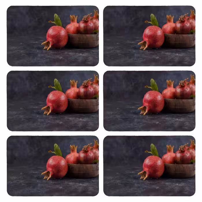 زیربشقابی طرح انار کد 9378 بسته 6 عددی | کالا مکس