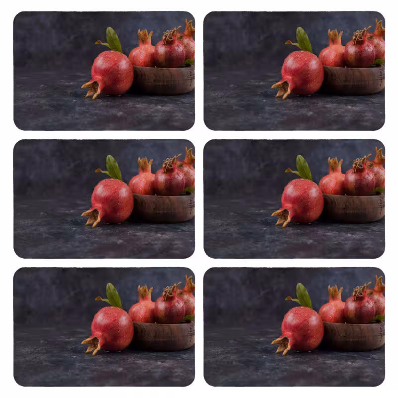 زیربشقابی طرح انار کد 9378 بسته 6 عددی | کالا مکس