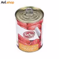 کنسرو گوجه فرنگی پوست کنده روژین با وزن 380 گرمی کد E48
