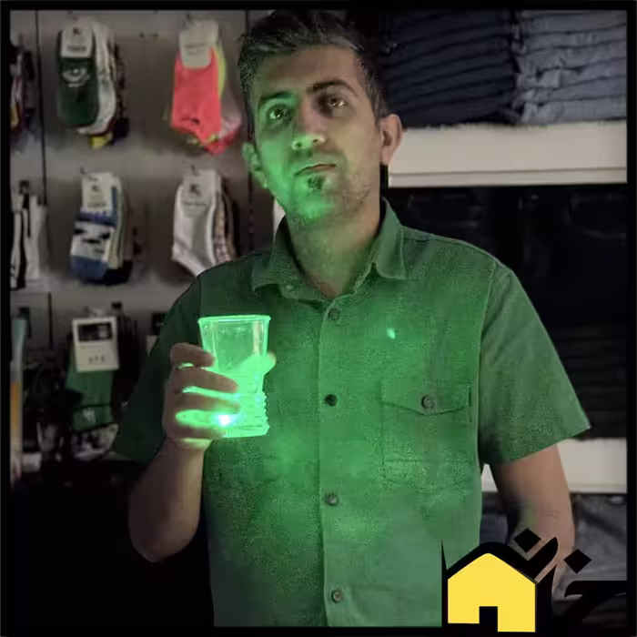 لیوان چراغ دار جادویی مدل light glass