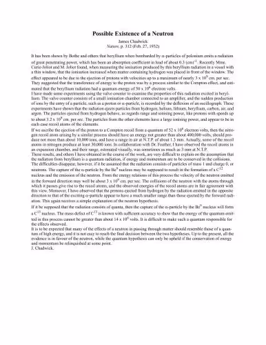 خرید و دانلود نسخه کامل کتاب Possible Existence of a Neutron