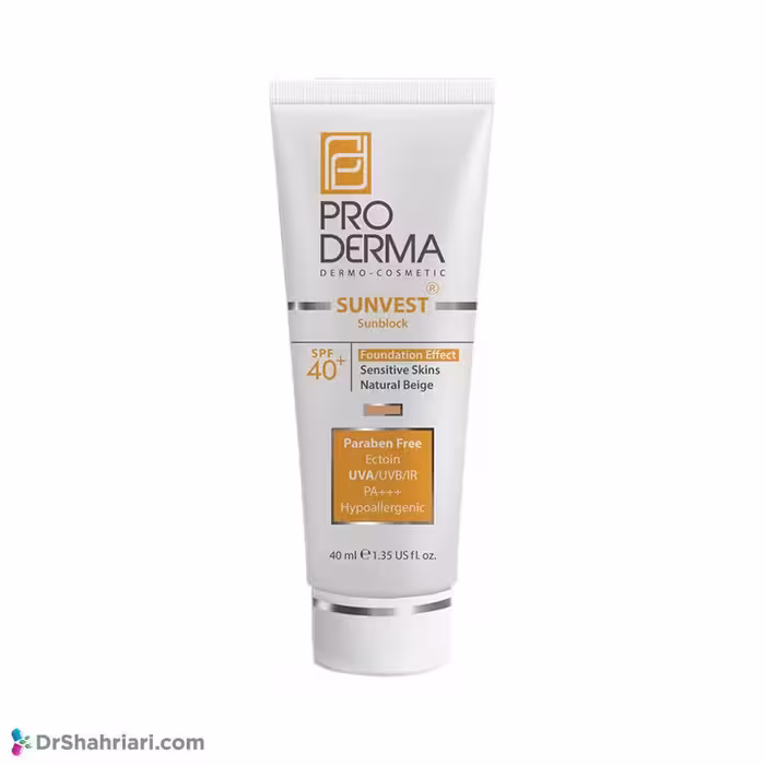کرم ضد آفتاب مینرال رنگی پرودرما ⁺SPF40 مناسب پوست های حساس | 40 میلی لیتر