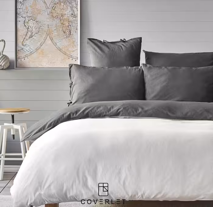 روتختی خاکستری سفید ساده کاوری