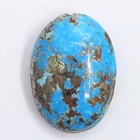 نگین فیروزه کرمان پیریت دار