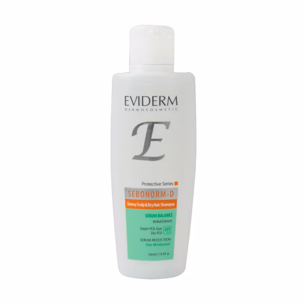 شامپو متعادل کننده چربی سبونورم دی 250 میلی لیتر اویدرم EVIDERM