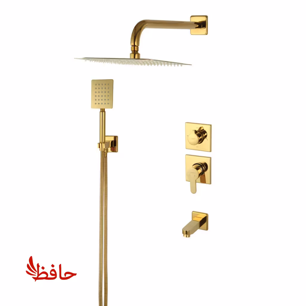 شیر حمام توکار راسان مدل ویوات فلت طلایی کلاس 1