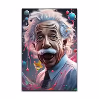 تابلو شاسی گوفی مدل انیشتین دانشمند فیزیکدان طرح Einstein کد HAPY25 | دنیای قاب