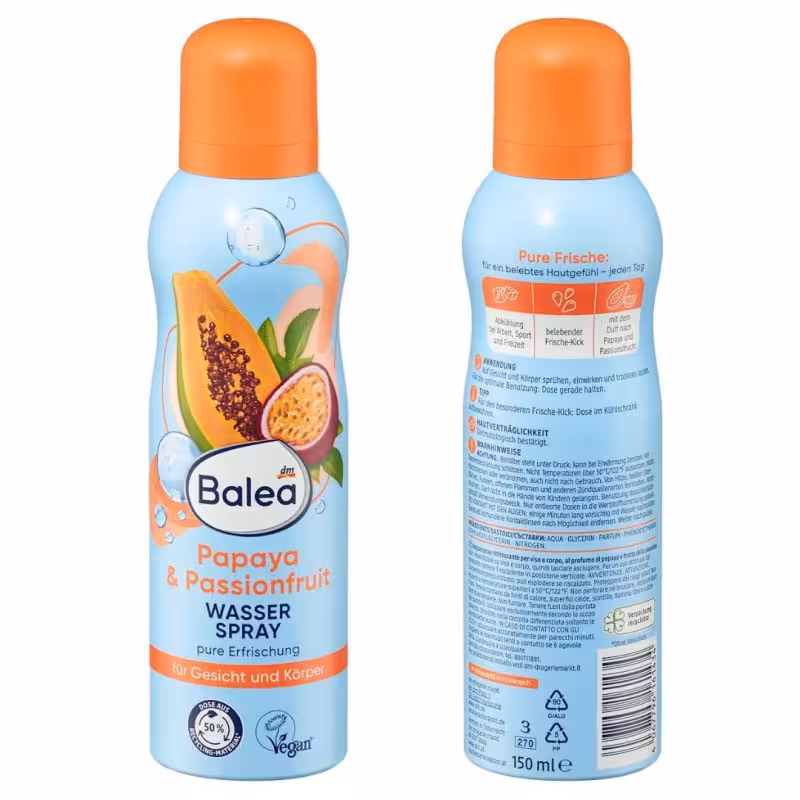 اسپری آب صورت پاپایا و میوه گل ساعتی باله آ 150ml