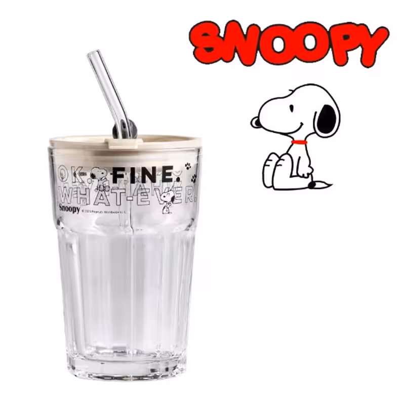 ماگ شیشه ای اسنوپی درب دار