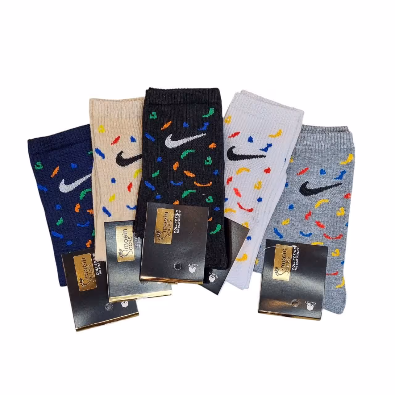 جوراب ساقدار کش انگلیسی نایک آبرنگی ده جفتی