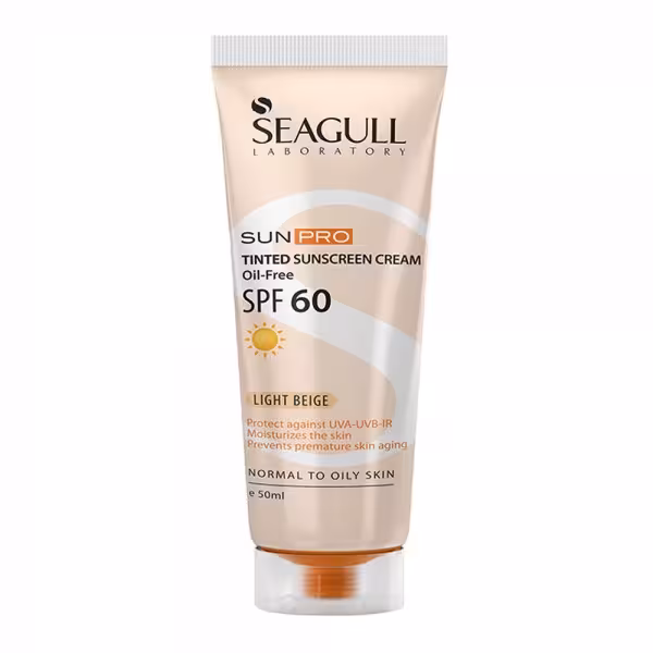 سی گل کرم ضدآفتاب فاقد چربی SPF 60 رنگ بژروشن 50 میلی‌لیتر - داروکاو