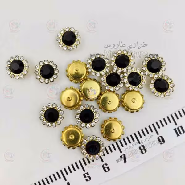 سنگ دور نگین گرد سایز 12 ( مشکی )