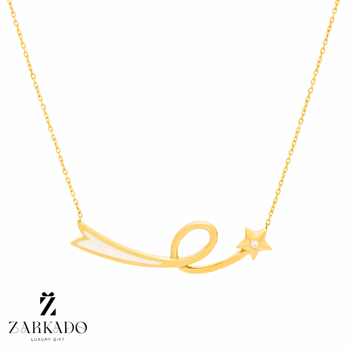 گردنبند طلا ستاره دنباله دار میناکاری کد N5546
