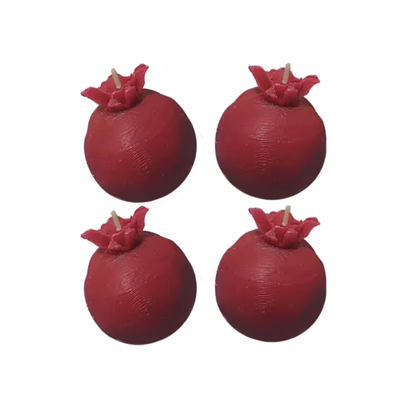 شمع دست ساز مدل انار مجموعه 4 عددی