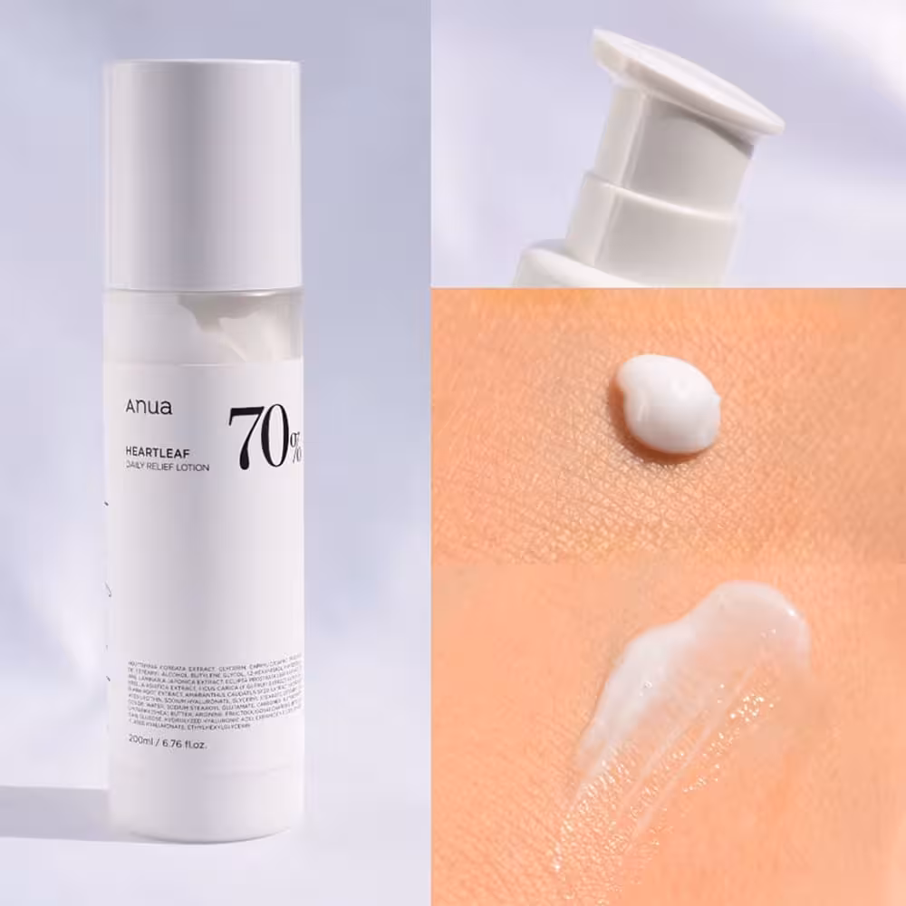 لوسیون آبرسان و تسکین دهنده آنوا Anua هارت لیف 70 درصد اصل 200 میل