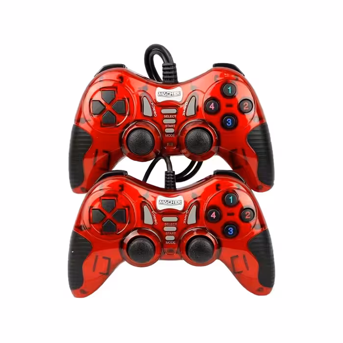 دسته بازی دوبل شوک دار باسیم Macher مدل MR-61 - قرمز - RYL