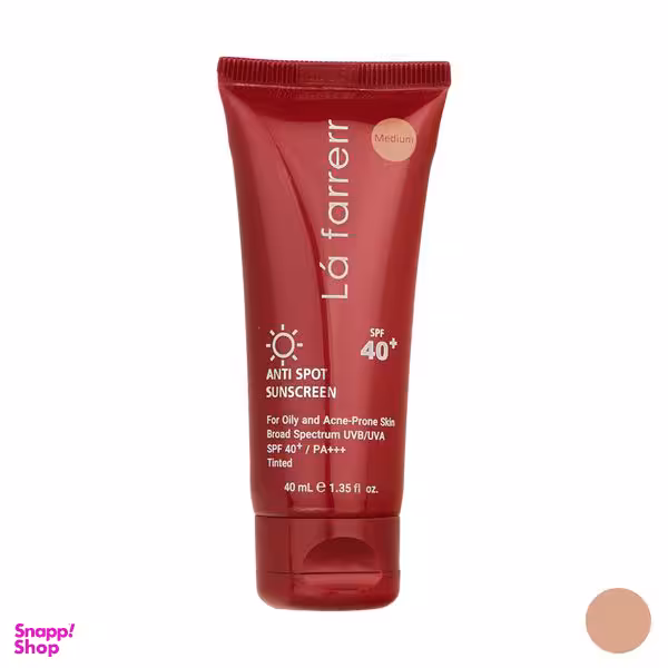 کرم ضدآفتاب و ضد لک رنگی لافارر (La Farrerr) مدل SPF 40-Medium مناسب پوست های چرب حجم 40 میلی لیتر
