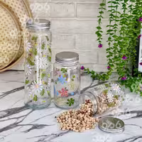 بانکه شیشه ای رژینا طرح گلدار