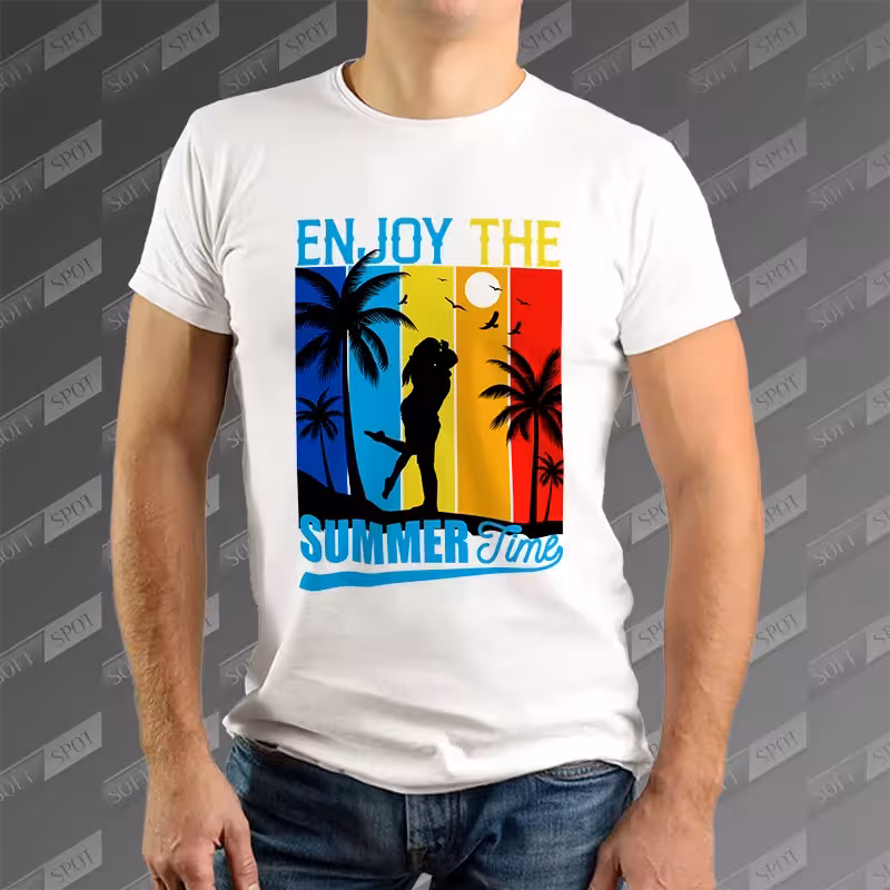 تیشرت مردانه طرح Enjoy the Summer Time TS-868