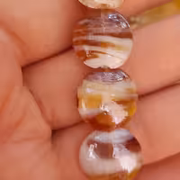 مهره گرد سرامیک کاراملی رگه دار یک عدد