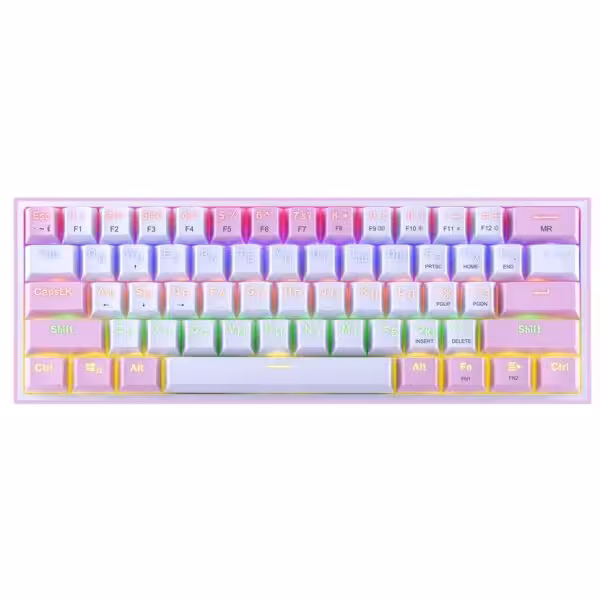 کیبورد ردراگون K617R FIZZ RAINBOW WHITE-PINK BLUE SW